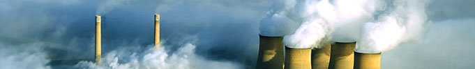 Image:  Emissions from coal fired power station on foggy day